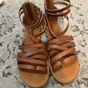 Strapped brown sandals